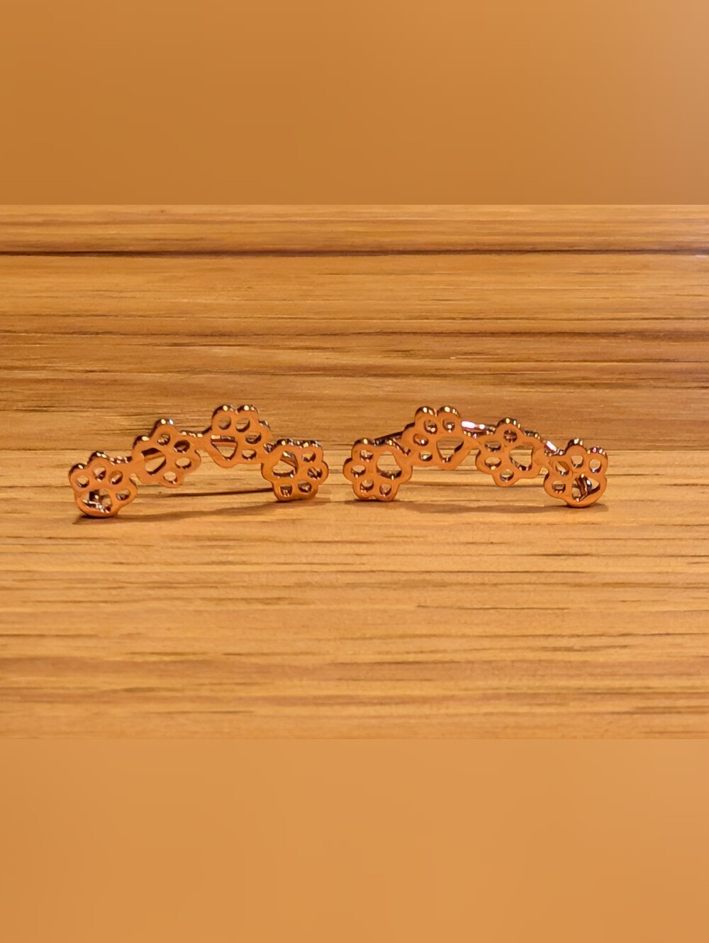 Rose Gold Paw Print Earrings - Women Jewelry